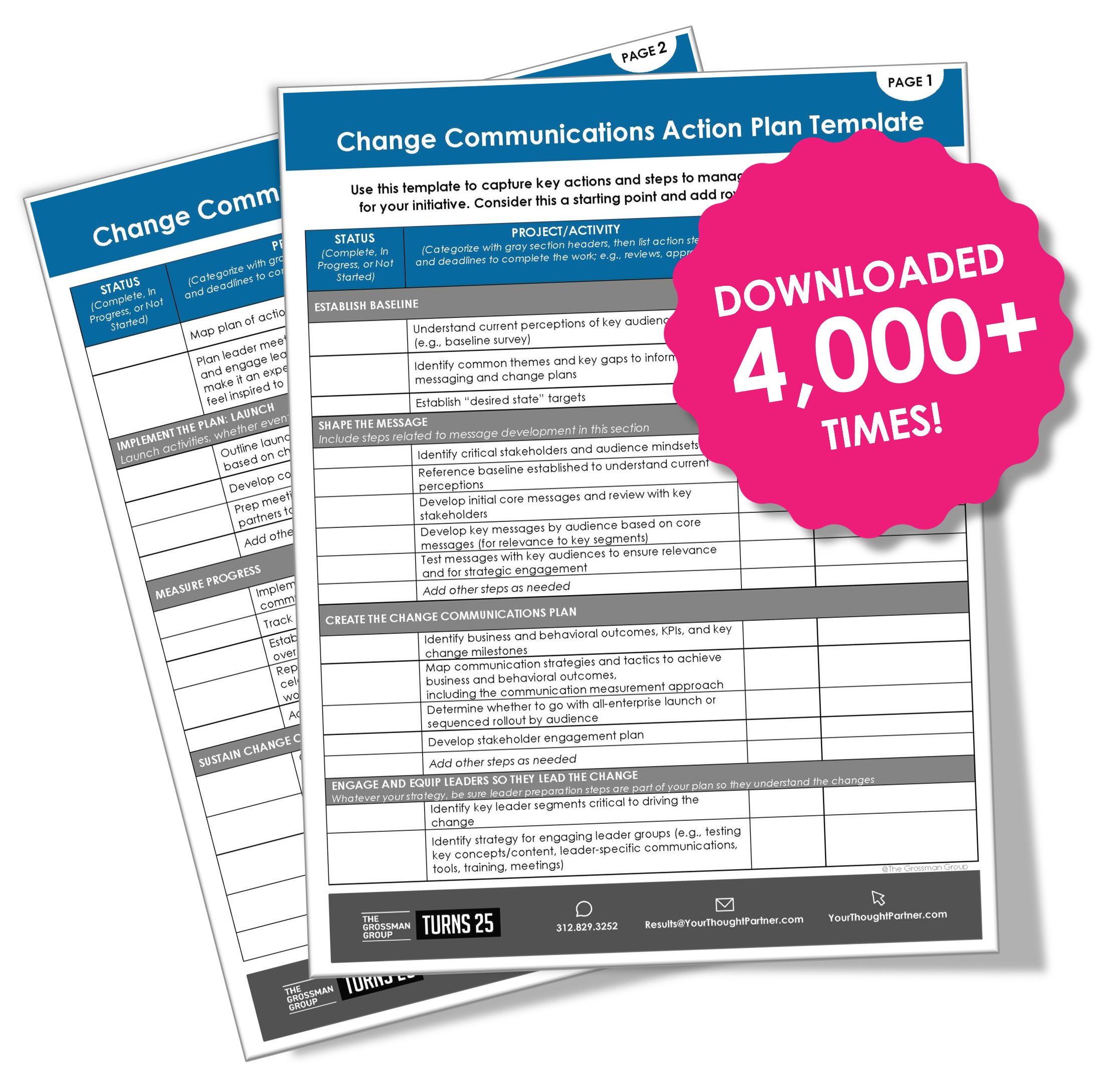 [Free Template] Change Communications Action Plan | The Grossman Group