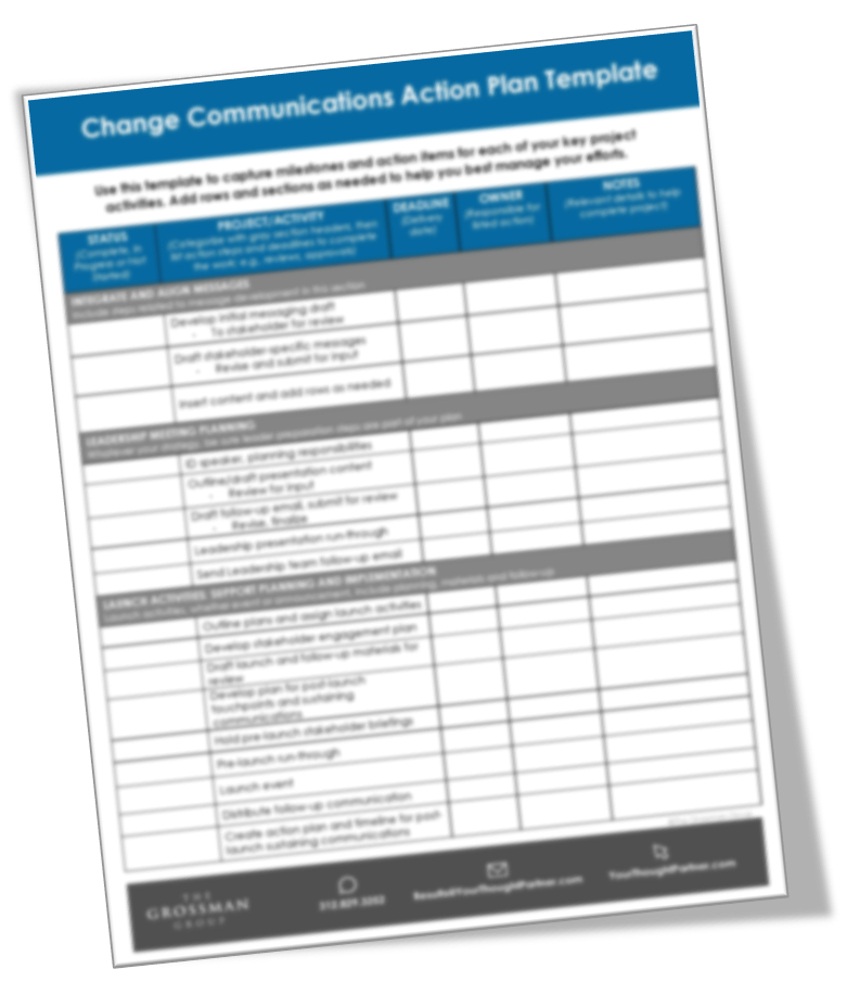 Change Communication Action Plan Template The Grossman Group Change Communication Action Plan Template The Grossman Group