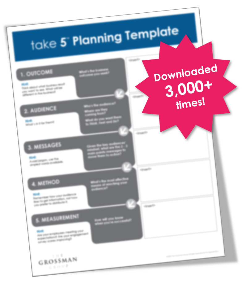 Take 5 Planning Template Download
